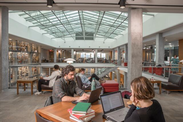 Students studying in Thompson library
